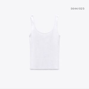 Zara White Cotton Tank Top